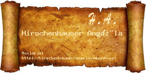 Hirschenhauser Angéla névjegykártya